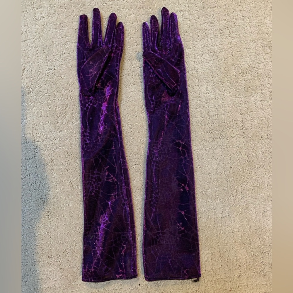 Purple Spiderweb Long Gloves - Picture 2 of 2